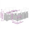 vidaXL 9-delige Bistroset met kussens poly rattan grijs