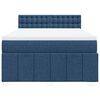 vidaXL Boxspring met matras stof blauw 140x200 cm