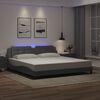 vidaXL Bedframe met LED zonder matras "Zadar" grijs 200x200 cm