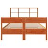 vidaXL Bed met boekenkast zonder matras grenenhout wasbruin 120x190 cm