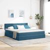 vidaXL Opbergbed met LED met matras Donkerblauw 160 x 200 cm Fluweel