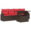 vidaXL Tuin Sofa Set 5 st Bruin poly rattan