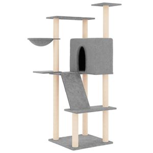 vidaXL Kattenmeubel met sisal krabpalen 143 cm lichtgrijs