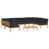 vidaXL 6-delige Loungeset pallet met kussens massief acaciahout