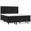 vidaXL Boxspring met matras fluweel zwart 160x200 cm