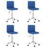 vidaXL Eetkamerstoelen draaibaar 4 st stof blauw