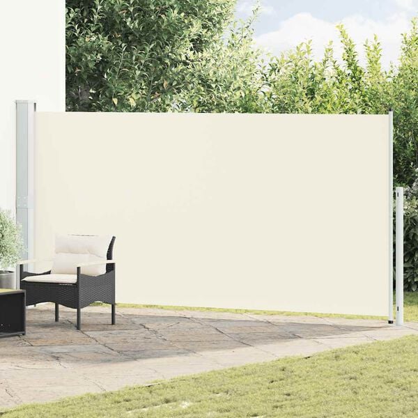 vidaXL Tuinscherm uittrekbaar 180x500 cm cr&egrave;mekleurig