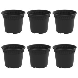 vidaXL Ronde Bloempot 6 pcs Zwart &Oslash; 12,5 x 10 cm Kunststof