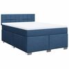vidaXL Boxspring met matras stof blauw 140x190 cm