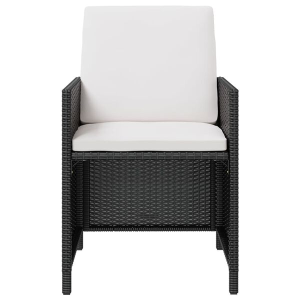 vidaXL 11-delige Tuinset met kussens poly rattan zwart