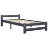 vidaXL Bedframe massief grenenhout donkergrijs 100x200 cm