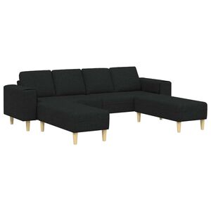vidaXL Woonkamer Bank 3 st Zwart Polyester