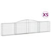 vidaXL Schanskorven 5 st gewelfd 400x30x80/100 cm ijzer