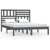 vidaXL Bedframe massief grenenhout grijs 140x190 cm