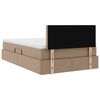 vidaXL Opslag bed met matras Cappuccino 120 x 190 cm Nep Leer