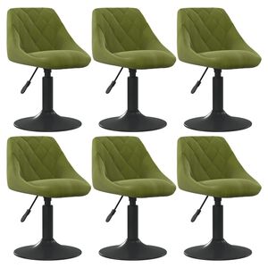 vidaXL Eetkamerstoelen draaibaar 6 st fluweel lichtgroen