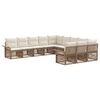 vidaXL Tuinbankenset 11 st Beige poly rattan