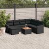 vidaXL 8-delige Loungeset met kussens poly rattan zwart