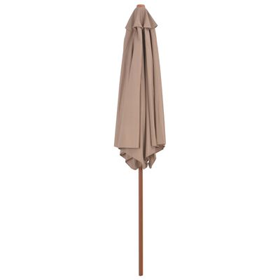 vidaXL Parasol met houten paal 270 cm taupe