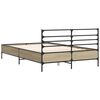vidaXL Bedframe bewerkt hout metaal sonoma eikenkleurig 120x190 cm