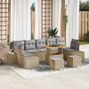 vidaXL Tuin Sofa Set met kussen met opslag 10 pcs Beige en Licht Grijs