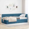 vidaXL Hoekbedframe met Matras met matras 2 pcs Blauw Fluweel