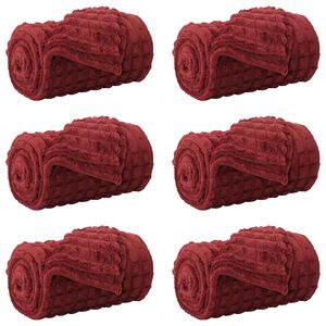 vidaXL Kleden 6 st Bordeaux Rood 270 x 240 cm 10.04 kg Fleece