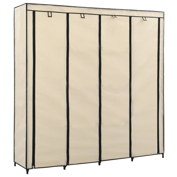 vidaXL Kledingkast met 4 vakken 175x45x170 cm cr&egrave;me