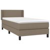 vidaXL Boxspring met matras stof taupe 90x190 cm