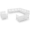 vidaXL 11-delige Loungeset massief grenenhout wit