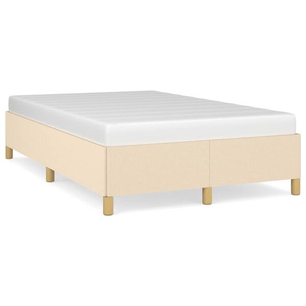 vidaXL Bedframe zonder matras 120x200 cm stof crèmekleurig