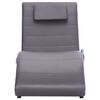 vidaXL Massage chaise longue met kussen kunstleer grijs