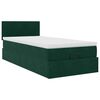 vidaXL Ottoman bed met matras 90x200cm fluweel donkergroen