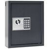 vidaXL Digitale kluis met slot Donkergrijs 30 x 10 x 36,5 cm Staal