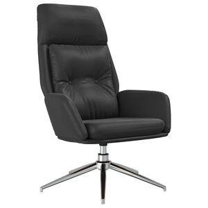 vidaXL Relaxstoel echt leer zwart