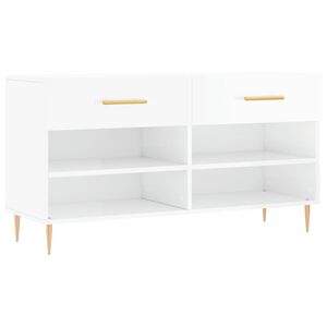 vidaXL Schoenenbank 102x35x55 cm bewerkt hout hoogglans wit
