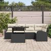 vidaXL Tuin Sofa Set met opslag 6 pcs Zwart en Cr&egrave;me poly rattan