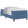 vidaXL Boxspring bed Blauw en Wit 193 x 90 x 60 cm Katoenen stof