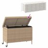 vidaXL Tuinbox met wielen 110x55x73 cm poly rattan gemengd beige