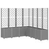vidaXL Plantenbak met latwerk 160x160x140 cm polypropeen lichtgrijs