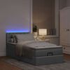 vidaXL Bed poef met matras en LED's stof 80x200 cm lichtgrijs
