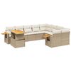 vidaXL 10-delige Loungeset met kussens poly rattan beige
