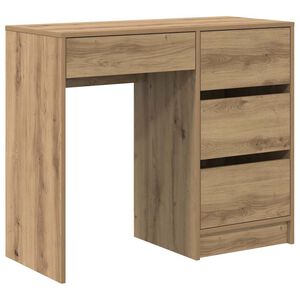 vidaXL Bureau Artisan Eiken Bewerkt hout 90 x 37,5 x 75 cm