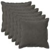 vidaXL Kussensloop 6 pcs HOUTEN Donkergrijs 30 x 30 cm Fluweel