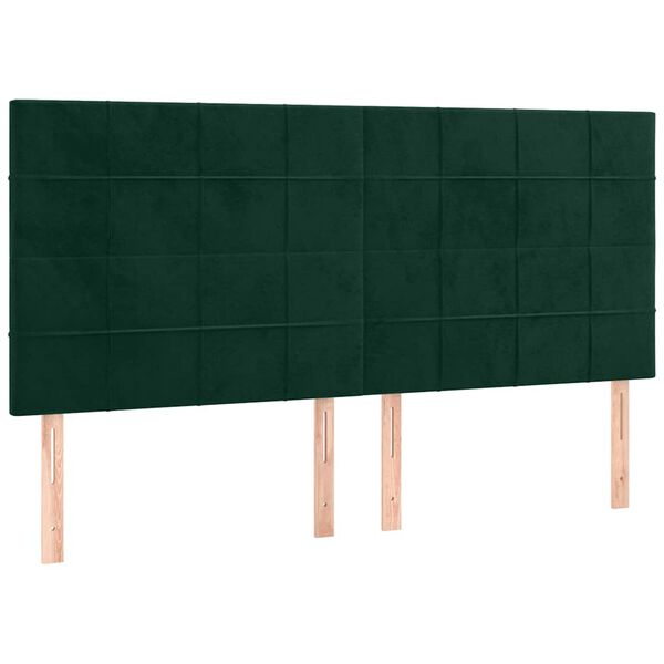 vidaXL Hoofdbord donkergroen 180x5x118/128 cm fluweel