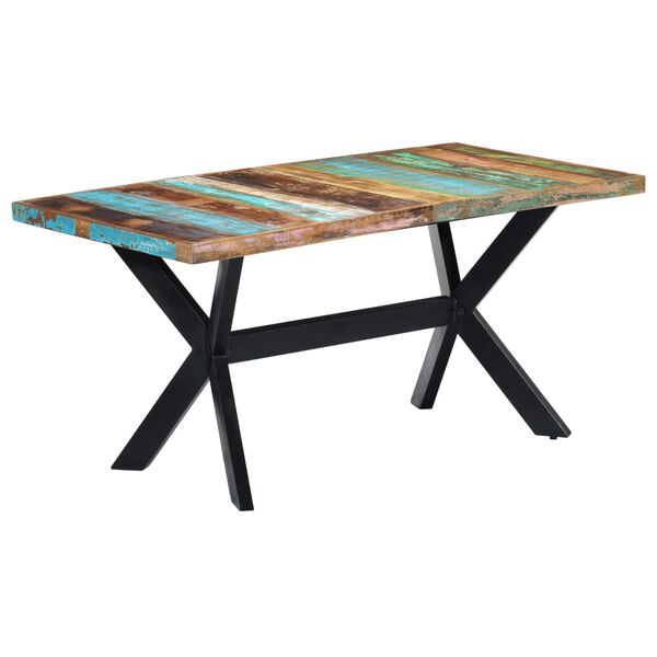 vidaXL Eettafel 160x80x75 cm massief gerecycled hout