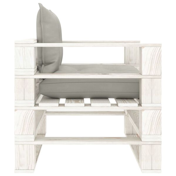 vidaXL 6-delige Loungeset met taupe kussens pallet hout