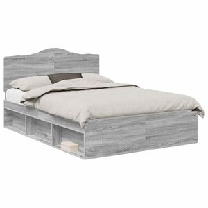 vidaXL Bedframe Grijs Sonoma 150 x 200 cm Massief grenenhout