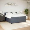 vidaXL Boxspring met matras fluweel donkergrijs 200x200 cm