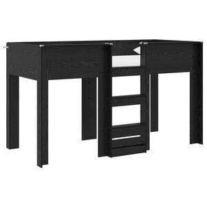 vidaXL Bunk Bed voor Kinderen Zwart Eiken 75 x 190 cm Bewerkt hout
